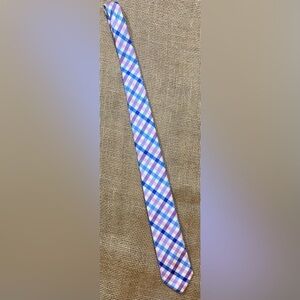 Izod Neck Tie, Blue/Pink Plaid, 3” Wide